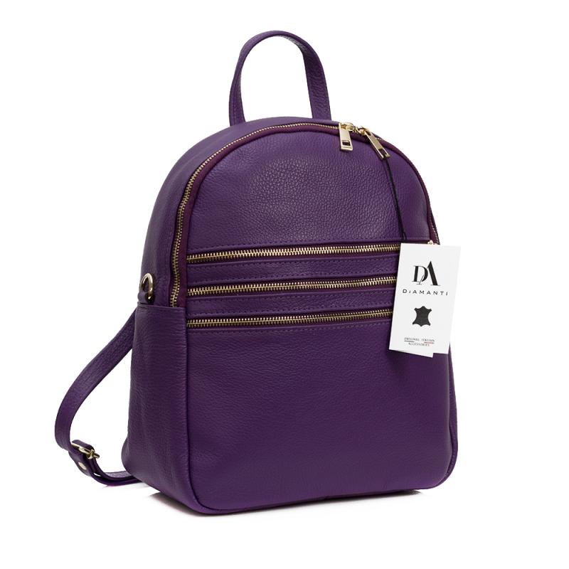 Rucsac din piele naturala, model DiAmanti Salvo Violet